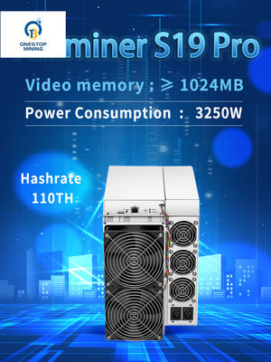 Antminer S19 Pro 110Th 3250W Bitcoin Mining Asic Machine تعدين البيتكوين
